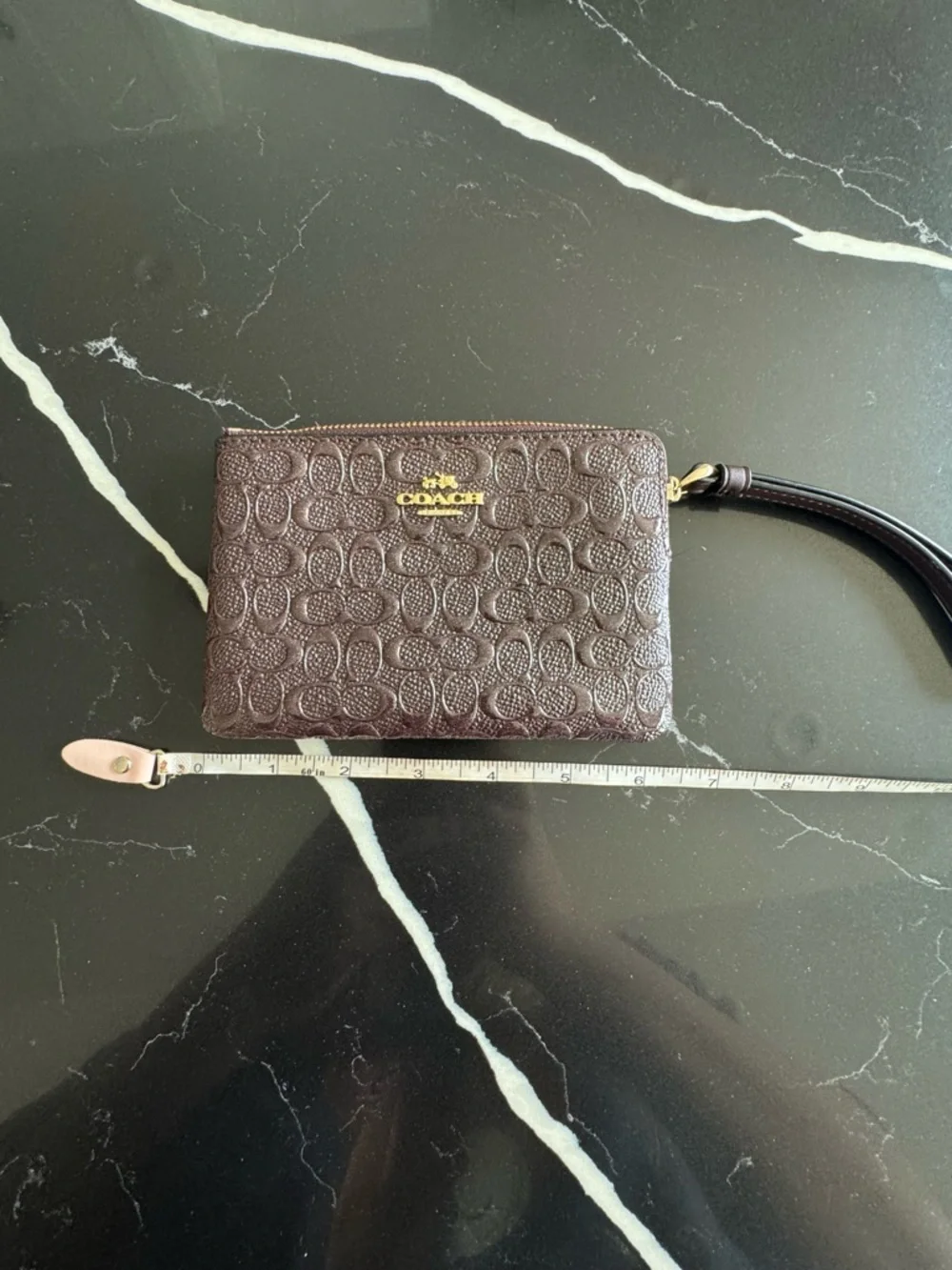 Coach Dark Eggplant Sparkle Embossed Dome Satchel with Gold Hardware‎ Bundle